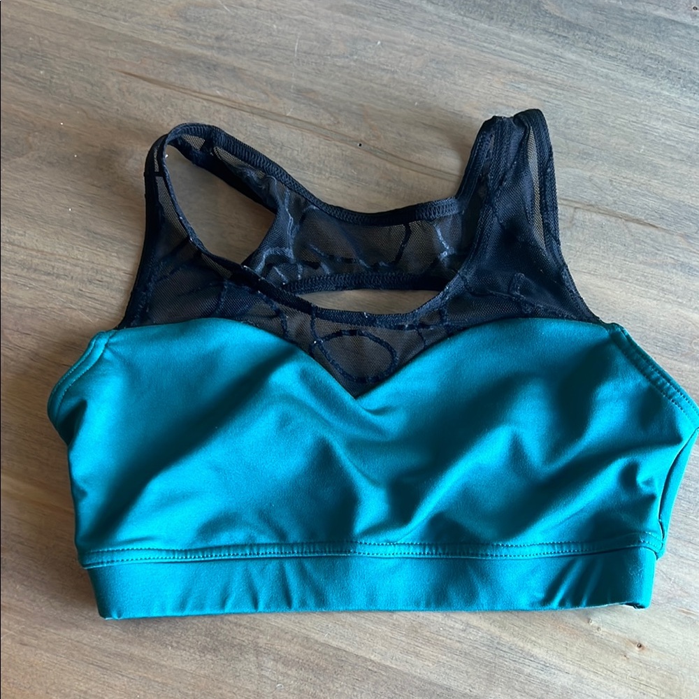 Teal and Black Women's Sports Bra Capezio XS